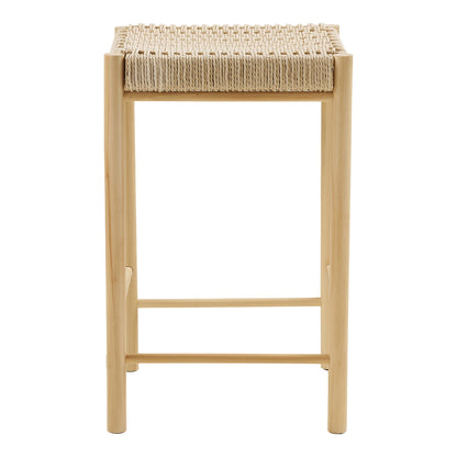 Abano Counter Chair - Counter Chair mit naturbelassener Rattan-Sitzfläche, Pappelholz, natur