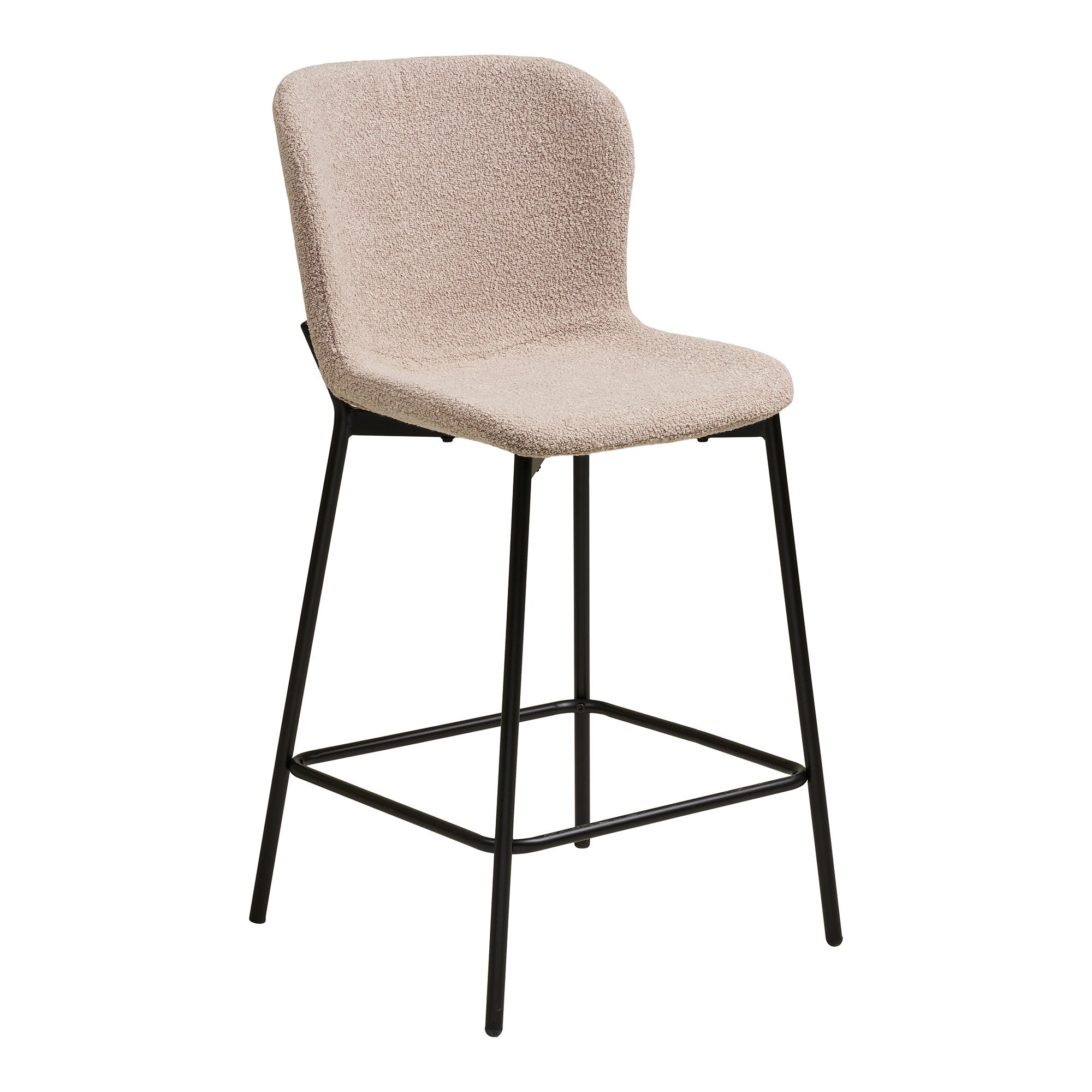 MACEDA BARSTUHL BOUCLÉ BEIGE | SCHWARZE BEINE (2ER-SET)