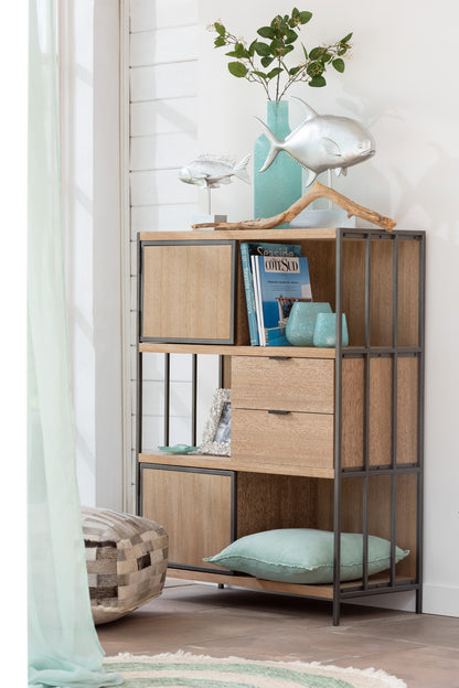 Closet Different Compartments Wood/Metal Natural