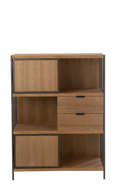 Closet Different Compartments Wood/Metal Natural