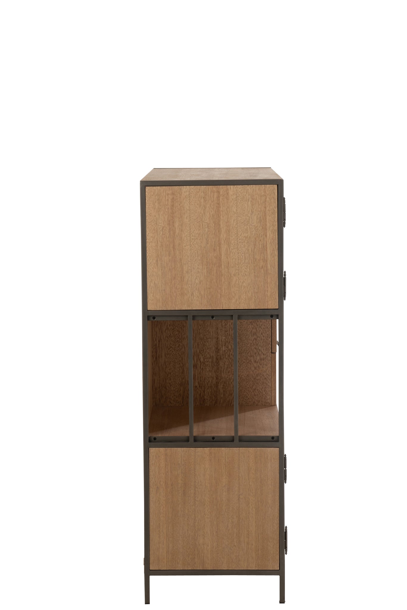 Closet Different Compartments Wood/Metal Natural