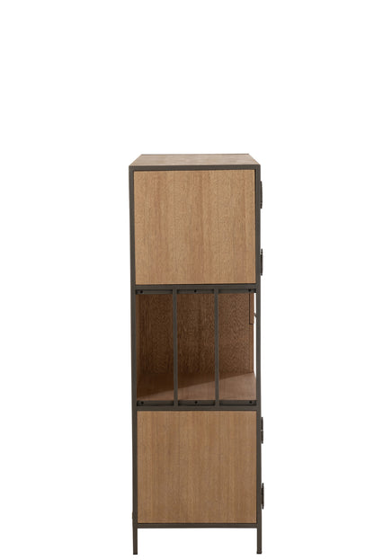 Closet Different Compartments Wood/Metal Natural