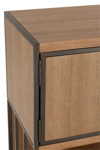 Closet Different Compartments Wood/Metal Natural