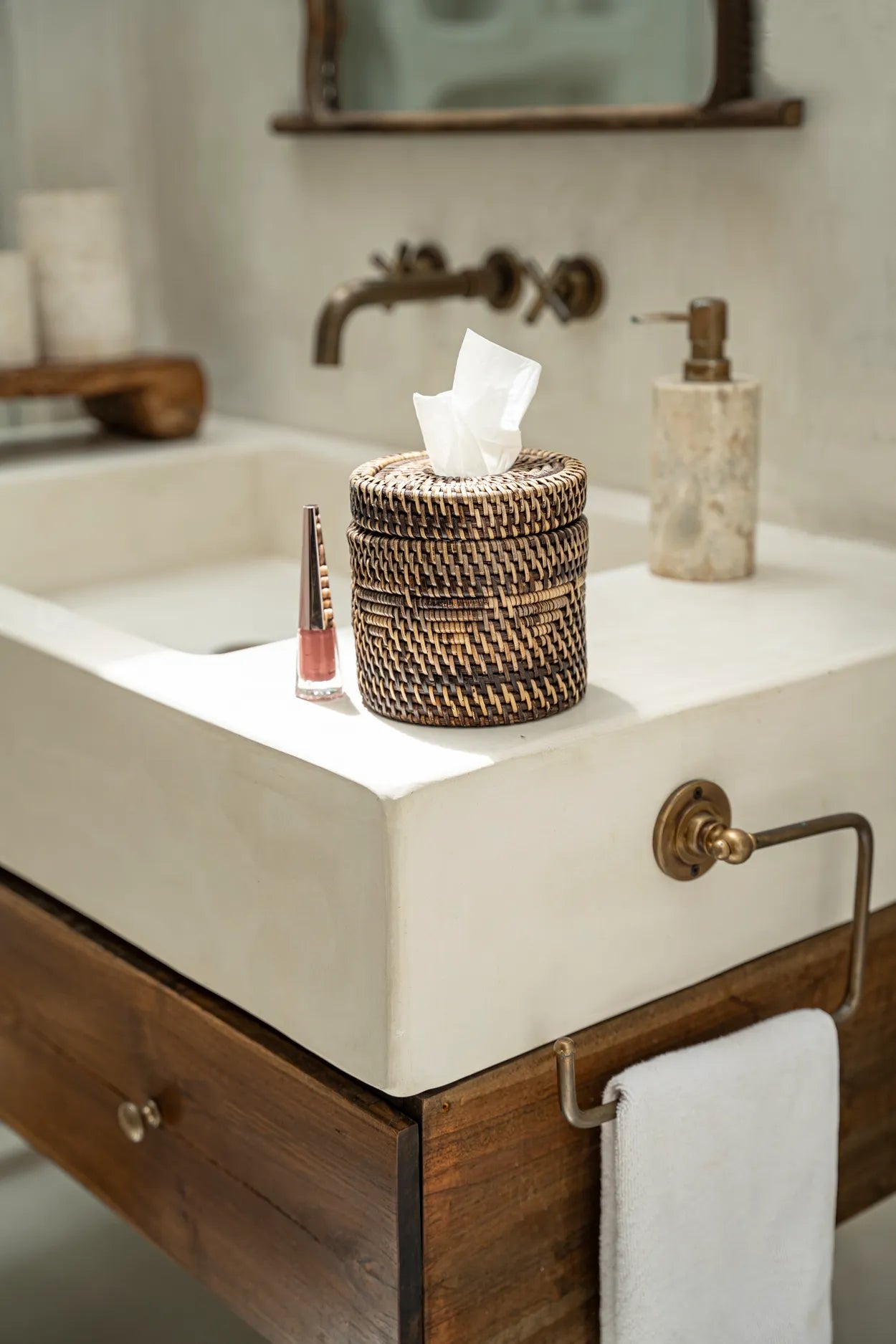 The Colonial Taschentuchbox - Naturbraun