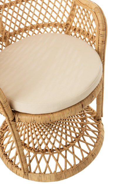 Chair Peacock With Cushion Rattan Natural