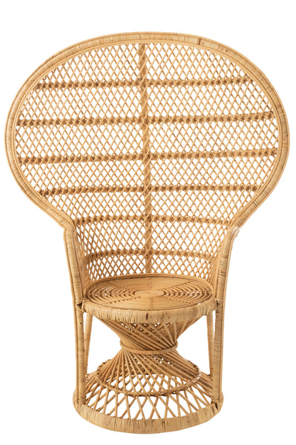 Chair Peacock With Cushion Rattan Natural