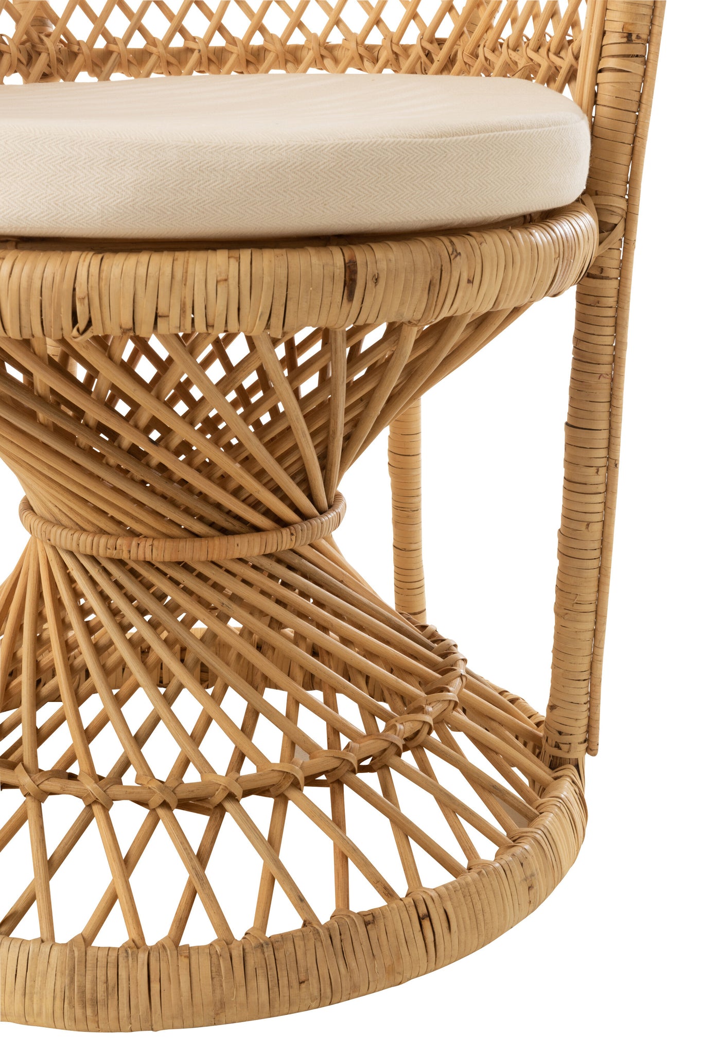 Chair Peacock With Cushion Rattan Natural