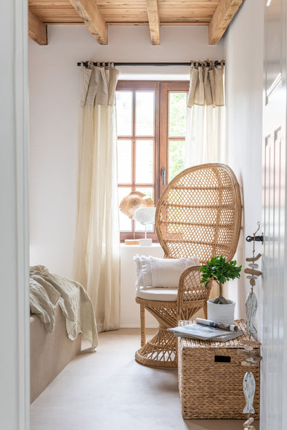 Chair Peacock With Cushion Rattan Natural