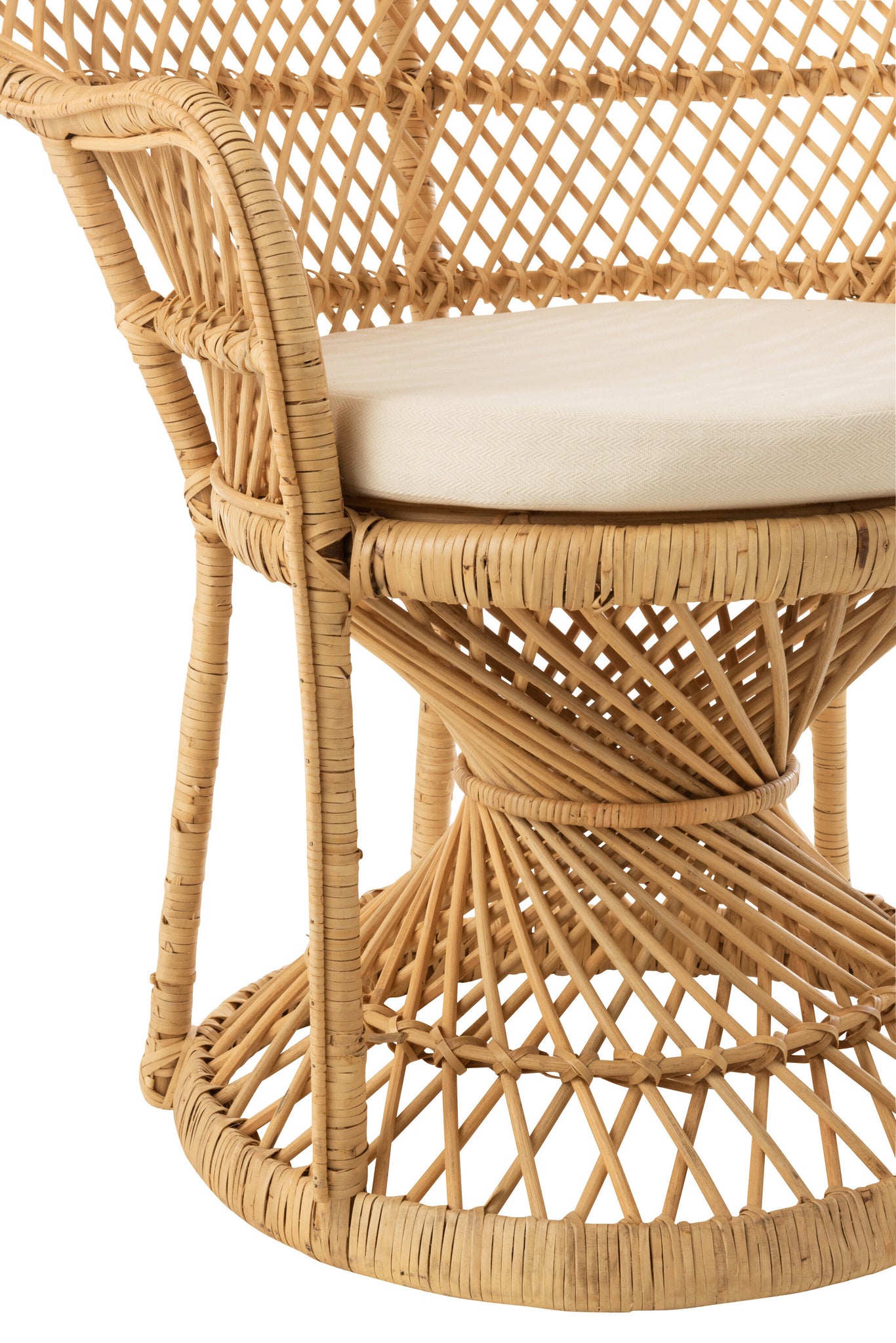 Chair Peacock With Cushion Rattan Natural