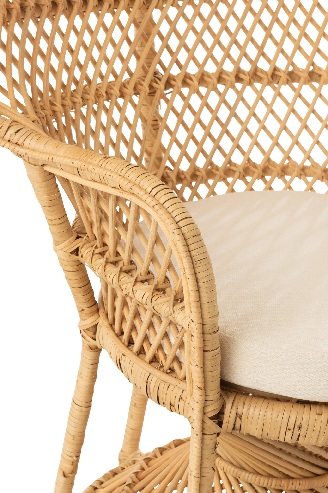 Chair Peacock With Cushion Rattan Natural