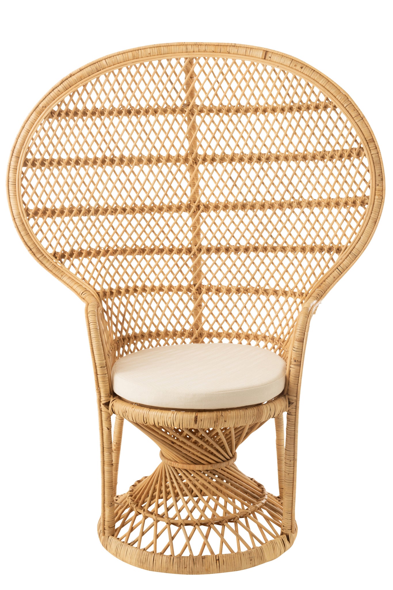 Chair Peacock With Cushion Rattan Natural