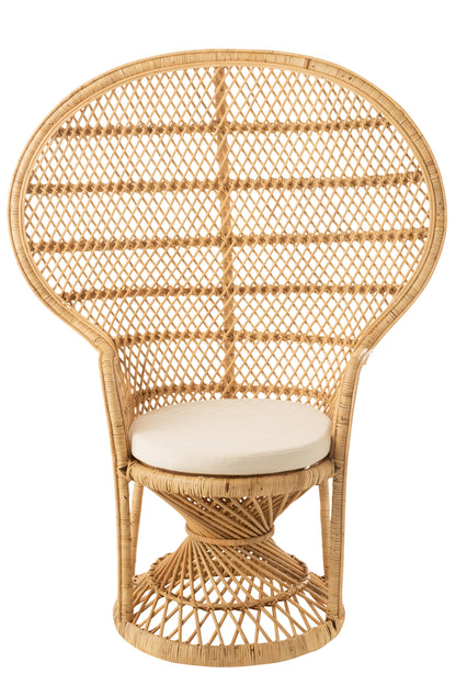 Chair Peacock With Cushion Rattan Natural