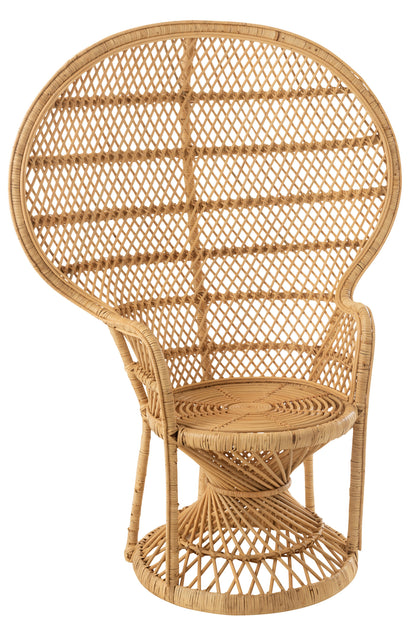 Chair Peacock With Cushion Rattan Natural
