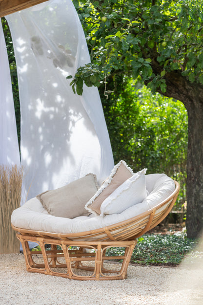 Seat Roni With Cushion Rattan Natural/White