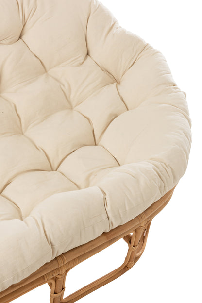 Seat Roni With Cushion Rattan Natural/White