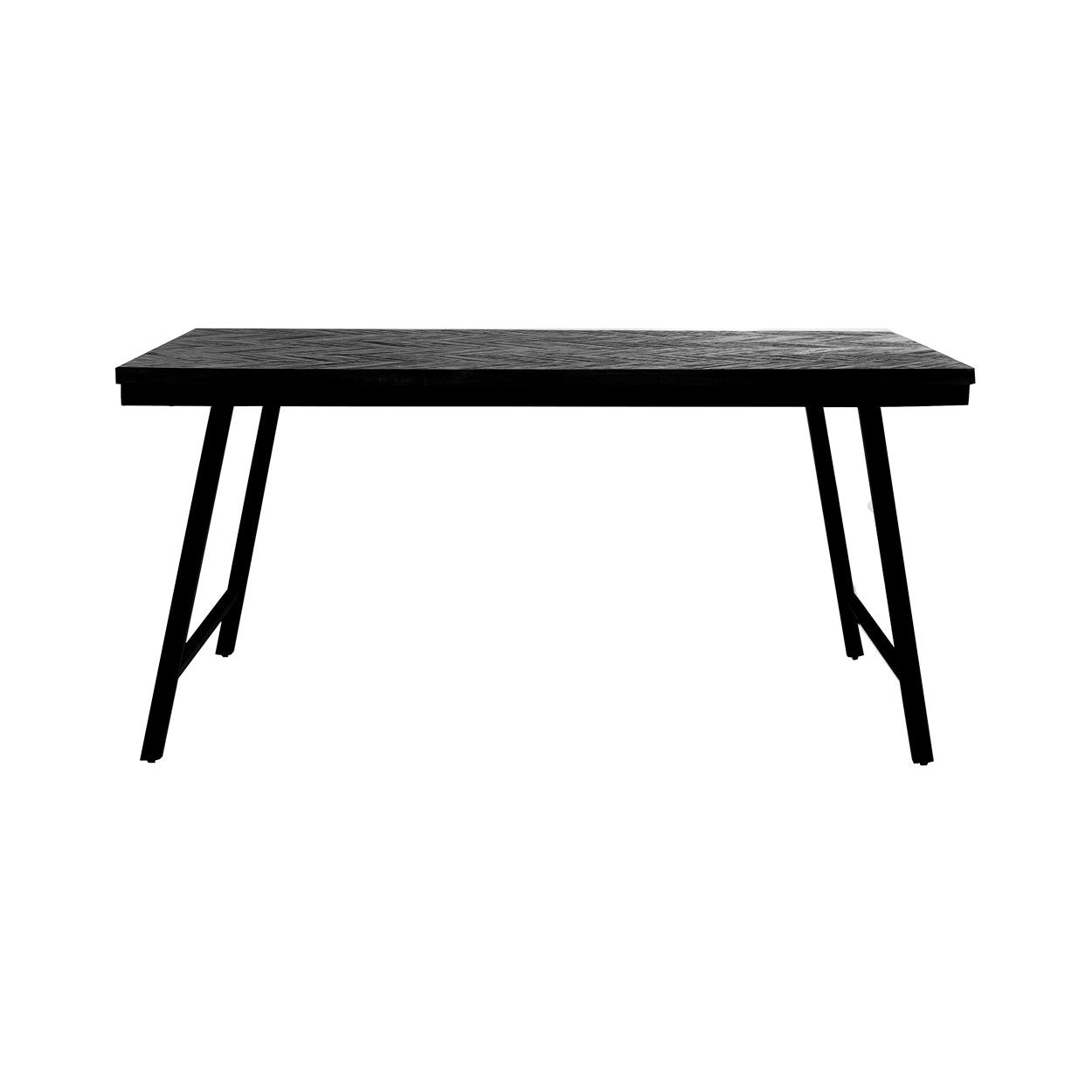 Der Fischgräten-Markttisch – Schwarz – 160 cm
