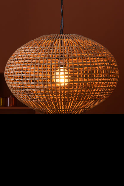 Hanging Lamp Rattan/Metal Brown/Black