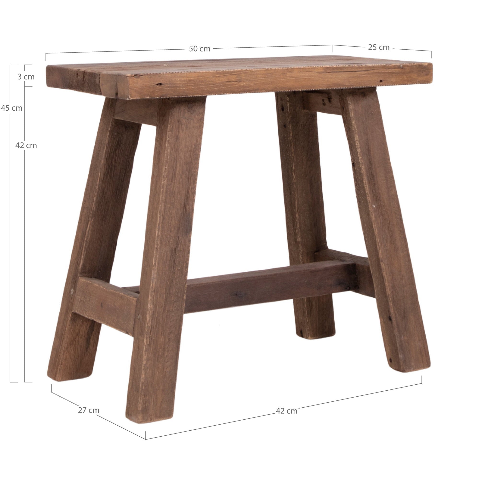 Barcelona teak bank bovenaanzicht
