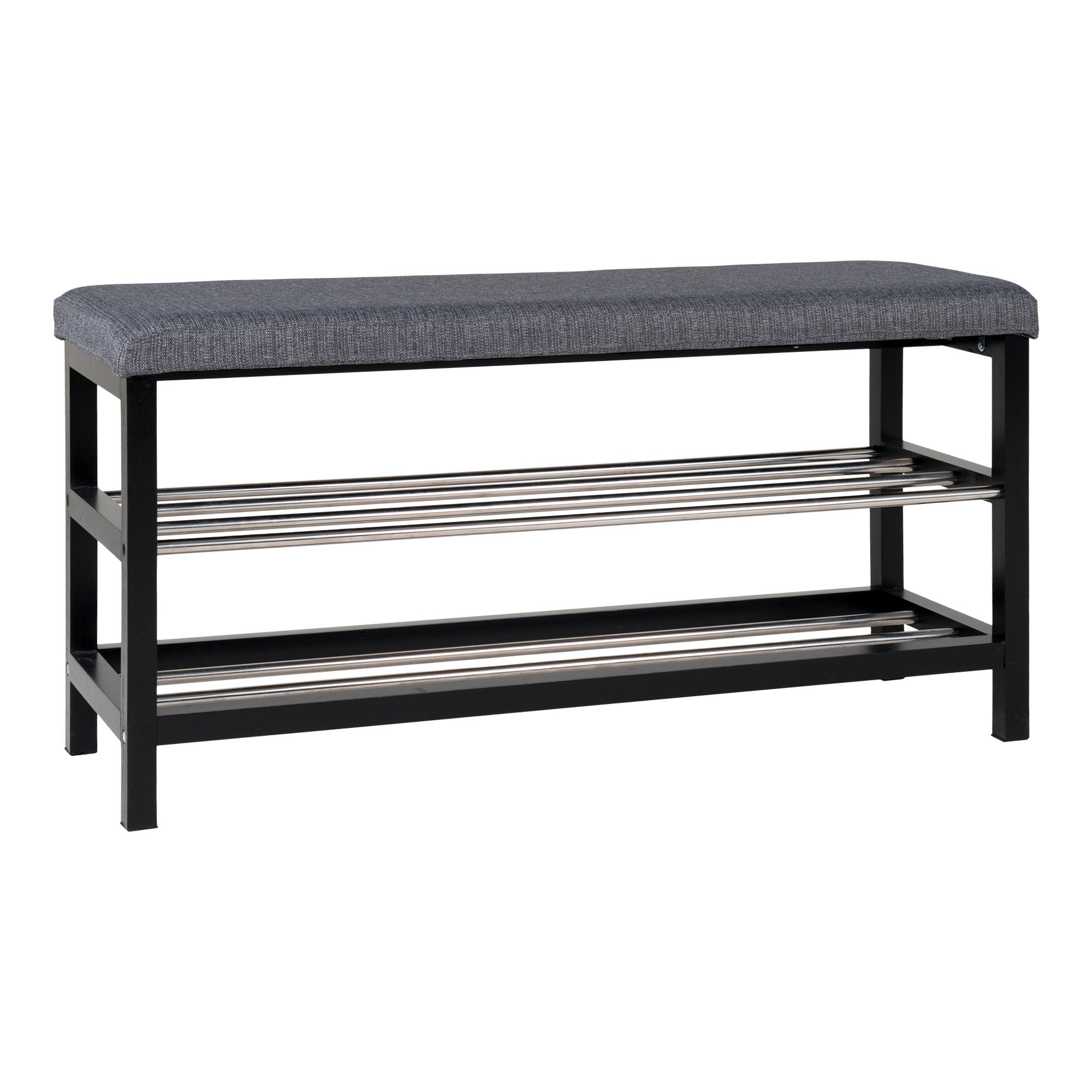 Padova zitbank – polyester/staal, grijs, 100×34×50 cm