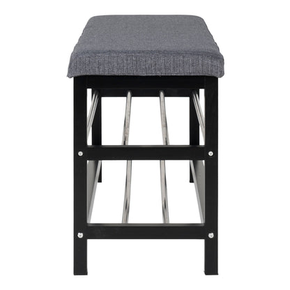 Padova zitbank – polyester/staal, grijs, 100×34×50 cm