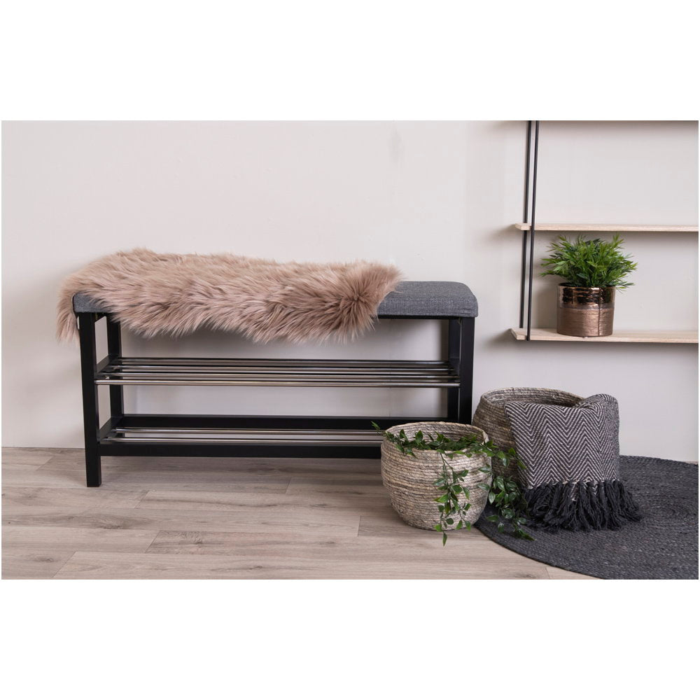 Padova zitbank – polyester/staal, grijs, 100×34×50 cm