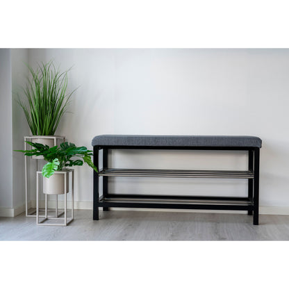 Padova zitbank – polyester/staal, grijs, 100×34×50 cm