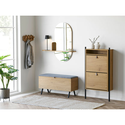 Barco bankje met opbergruimte – eikenlook 92×33×48 cm
