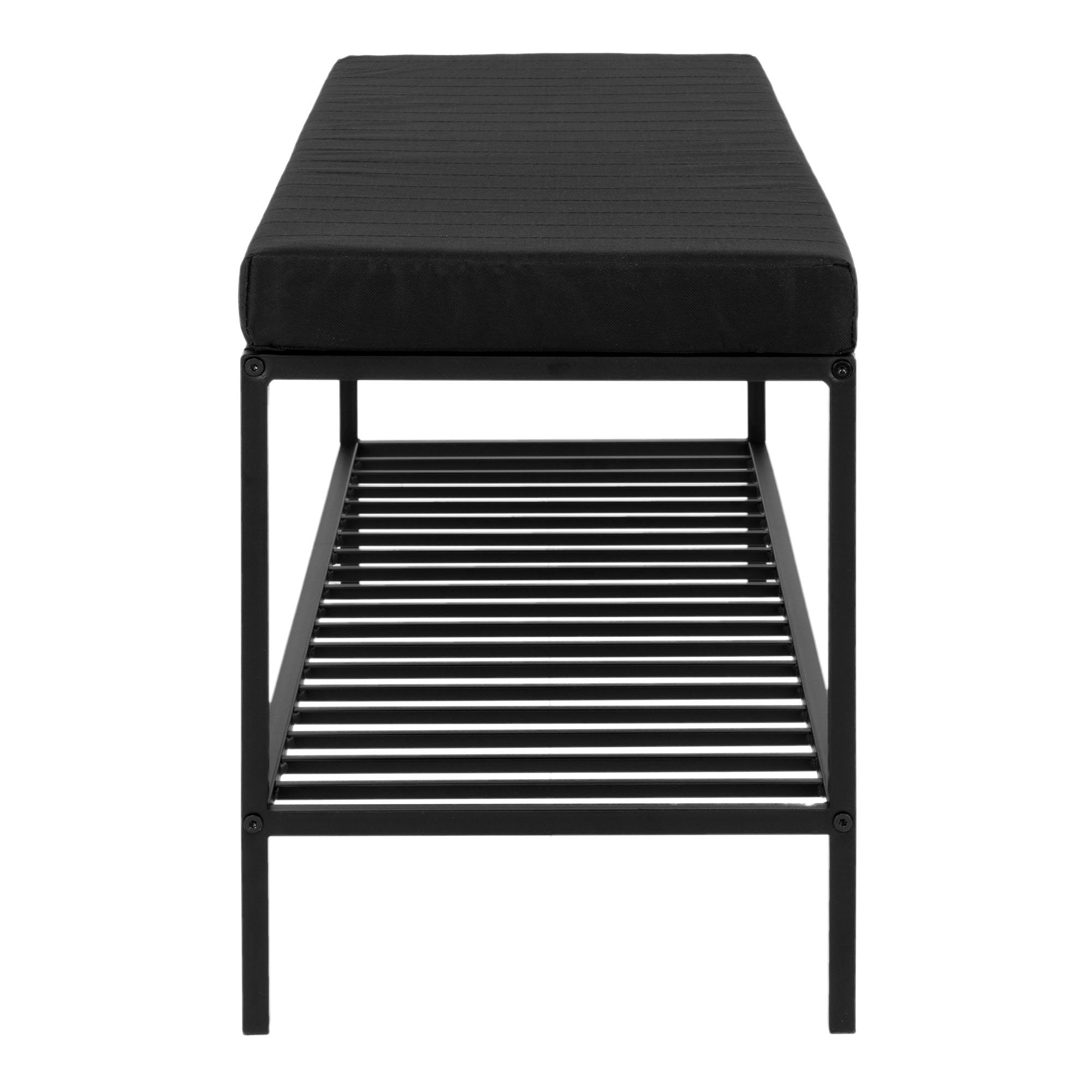 Vita bank met kussen en schap – zwart met zwarte poten, 100x36x48,5 cm