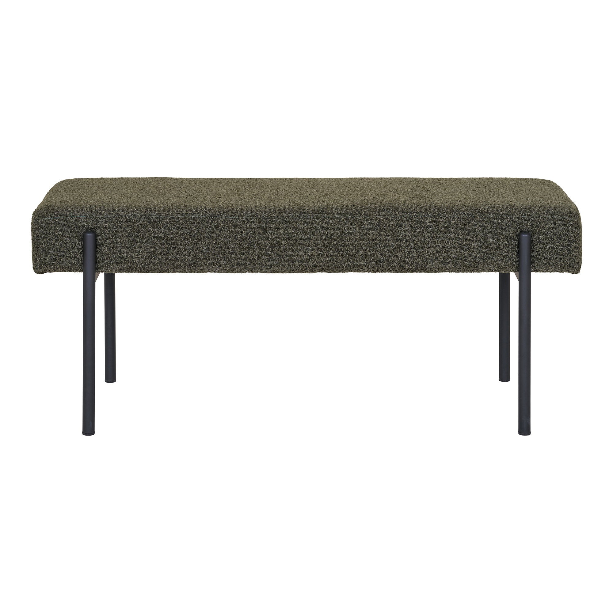 Swindon bank – bouclé, donkergroen, zwarte poten, 100x36x42,5 cm, HN1241