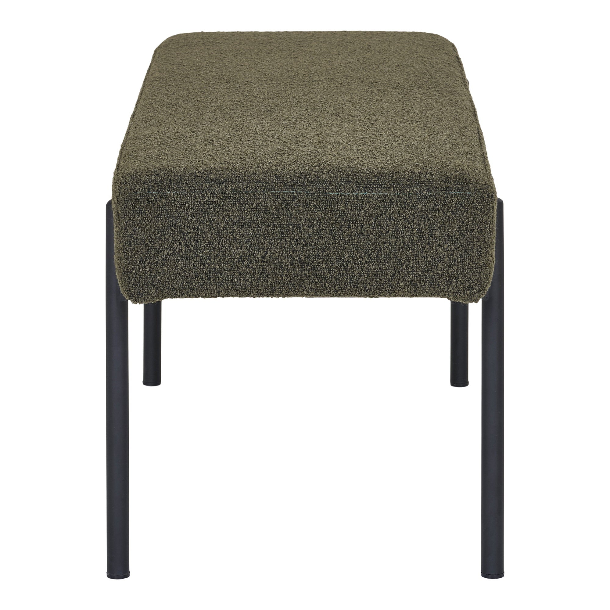 Swindon bank – bouclé, donkergroen, zwarte poten, 100x36x42,5 cm, HN1241