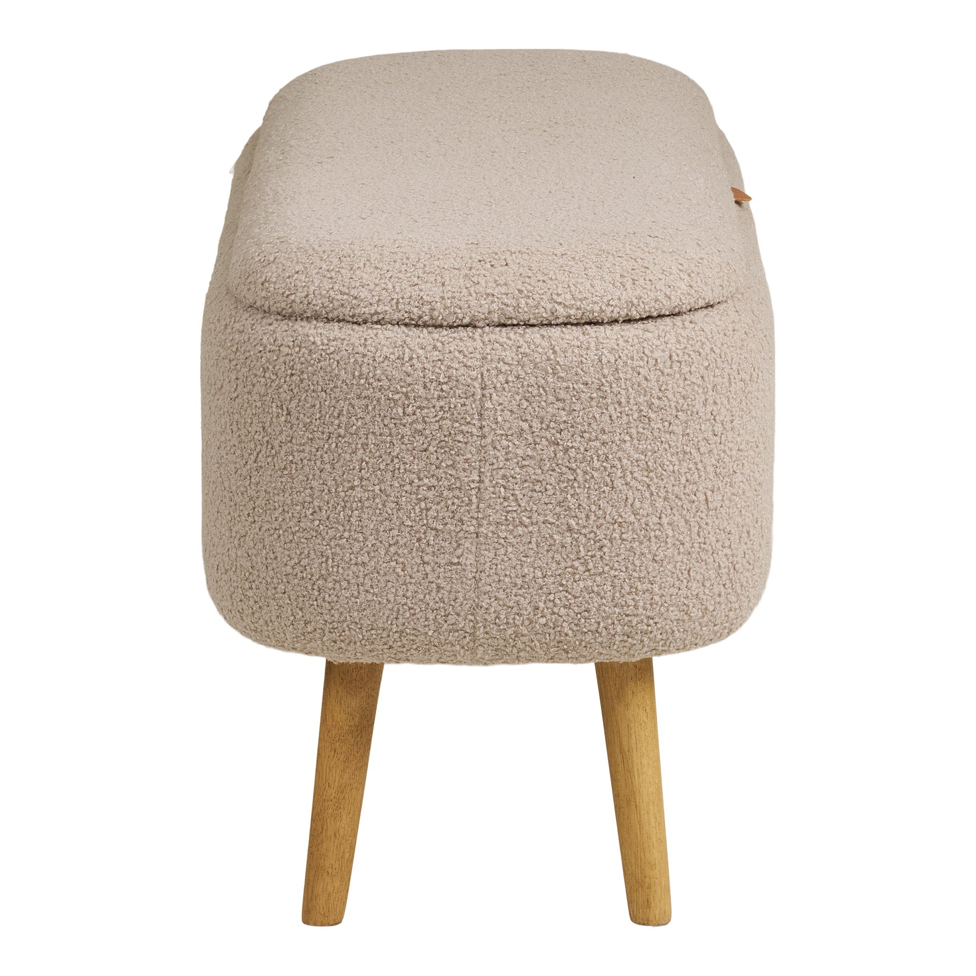 Harlow Bank - Bank mit Stauraum, Bouclé, beige 95x37x45 cm, HN1063