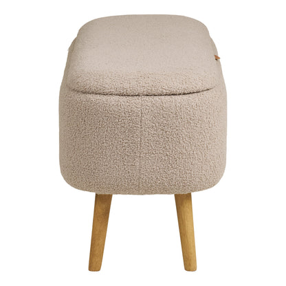 Harlow Bank - Bank mit Stauraum, Bouclé, beige 95x37x45 cm, HN1063