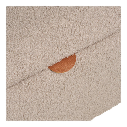 Harlow Bank - Bank mit Stauraum, Bouclé, beige 95x37x45 cm, HN1063