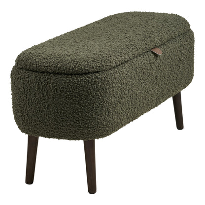 Zitbankje Harlow – teddystof, groen, 95x37x45 cm