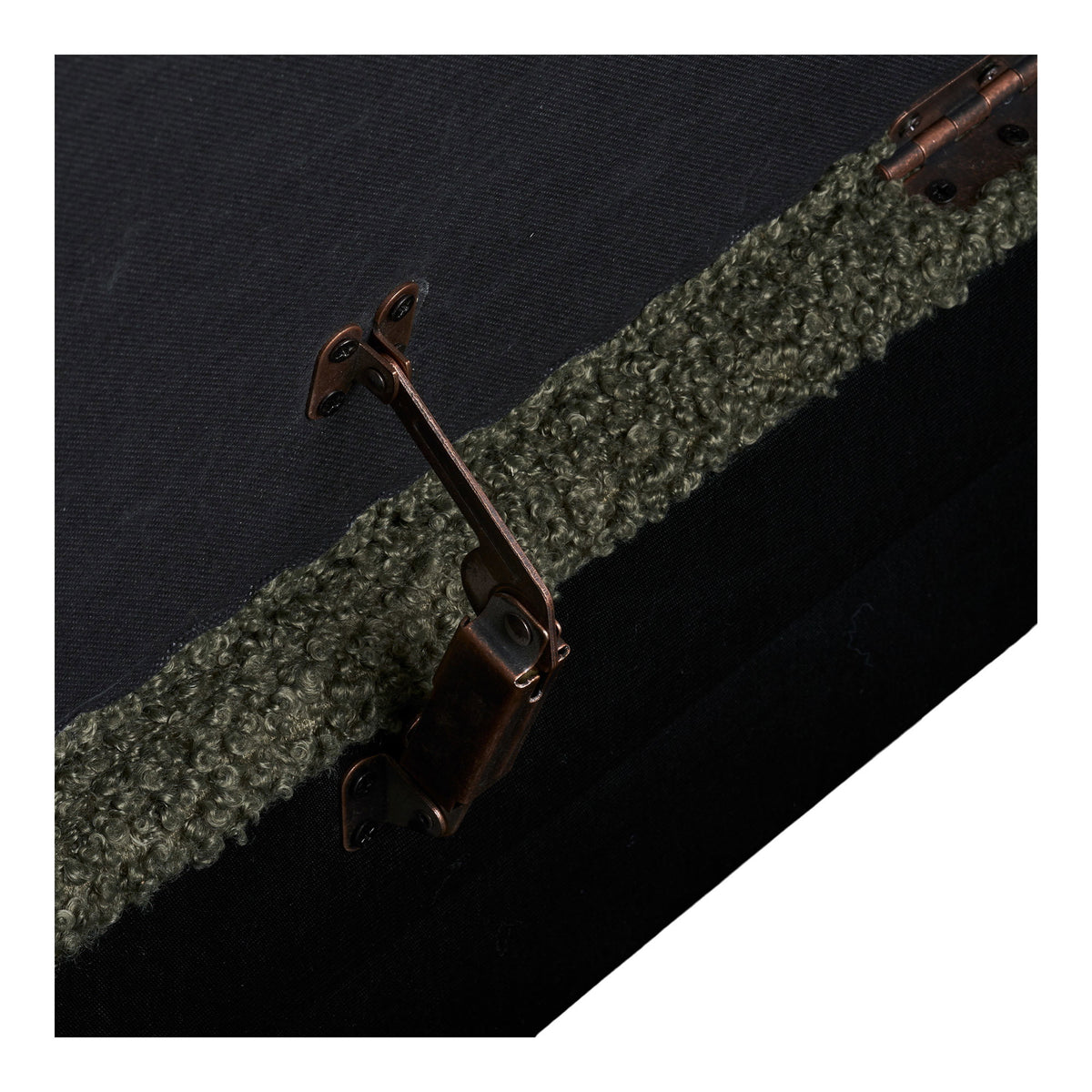 Zitbankje Harlow – teddystof, groen, 95x37x45 cm