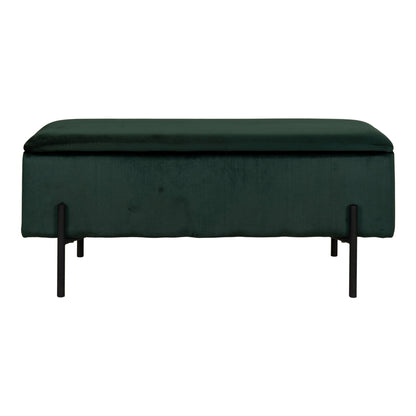 Zitbank Watford met opbergruimte – velours, groen, 95x36,5x43 cm