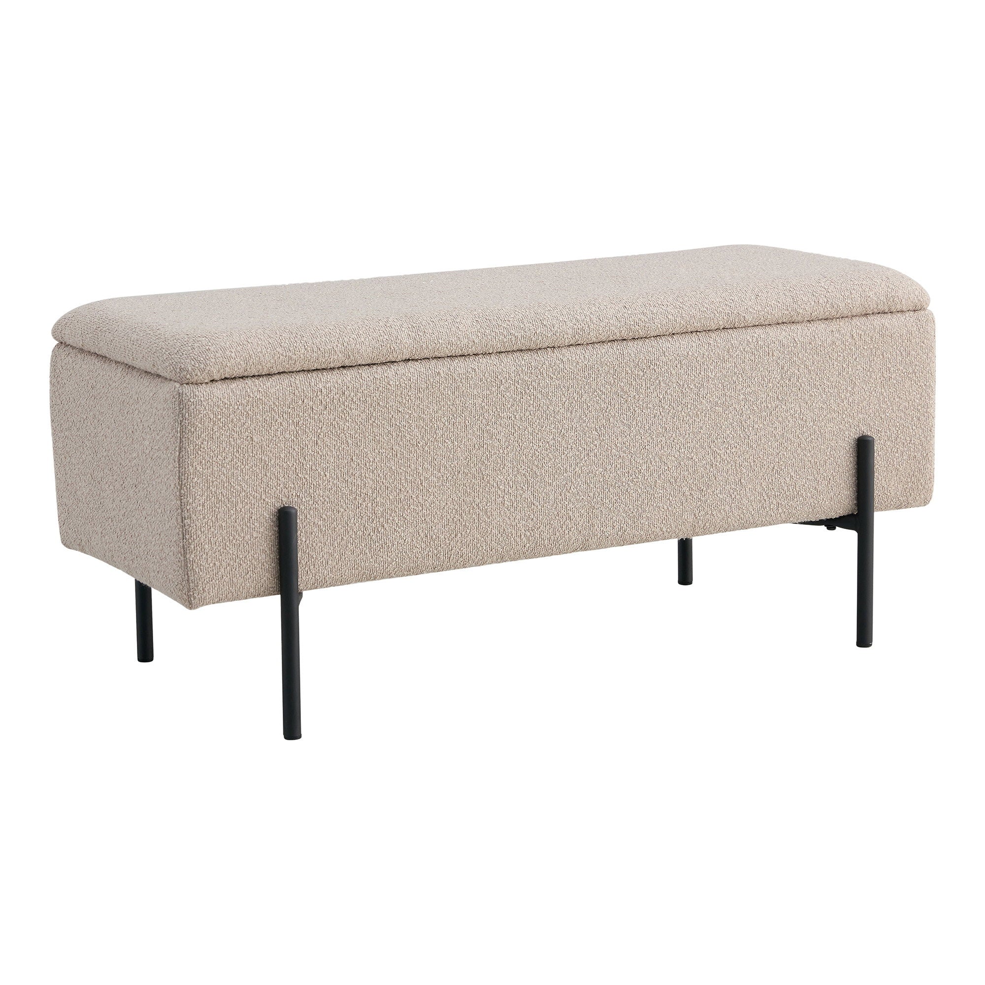 Watford Sitzbank mit Stauraum – Bouclé, Beige, 95x36,5x43 cm, HN1233