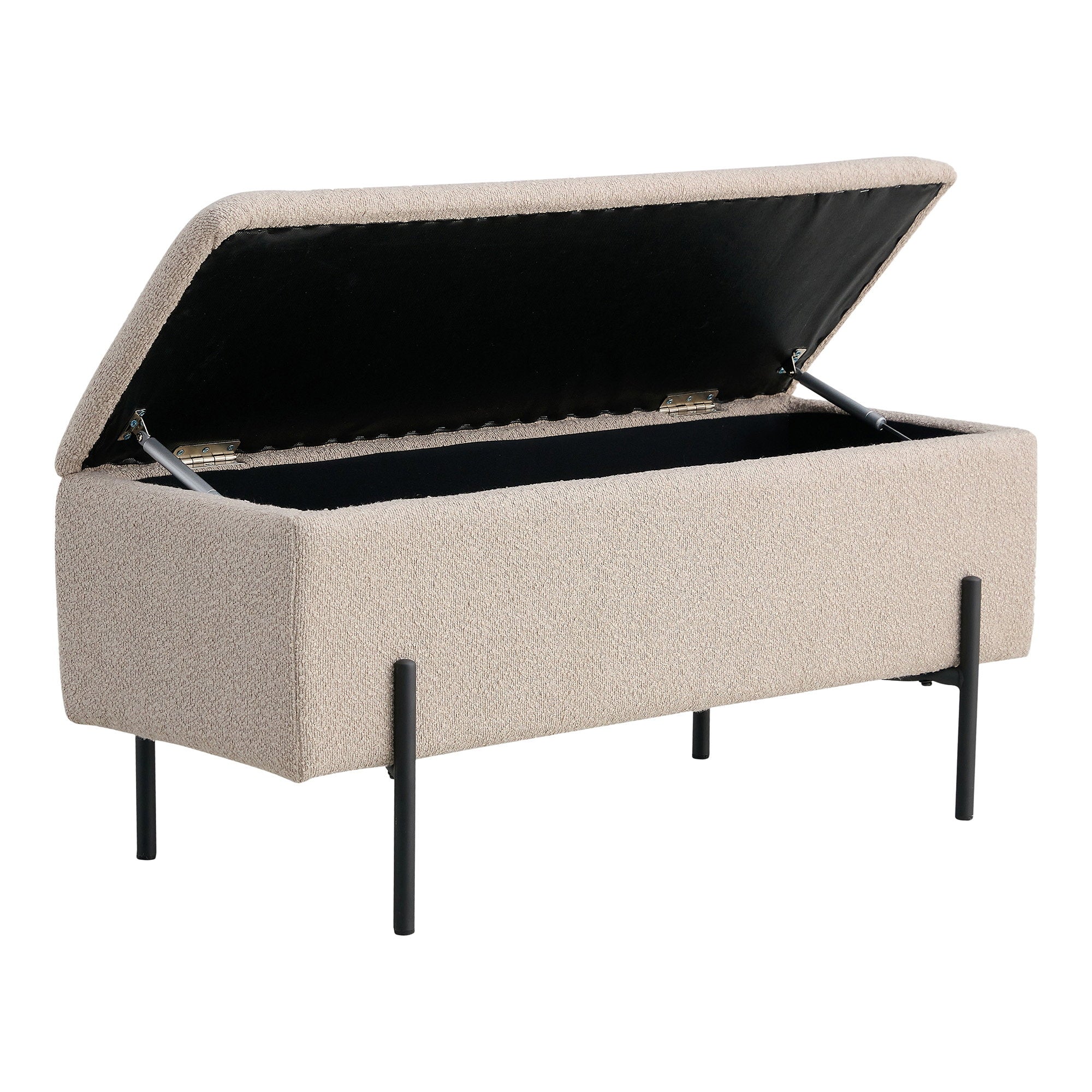Watford Sitzbank mit Stauraum – Bouclé, Beige, 95x36,5x43 cm, HN1233