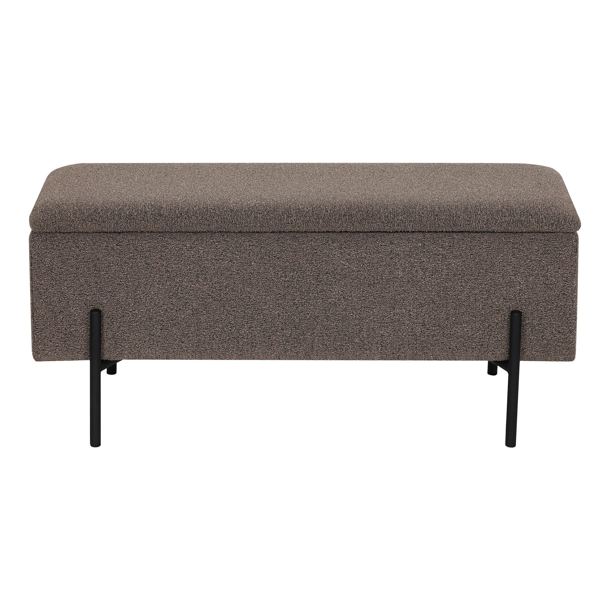 Watford Bench - Bench with storage, bouclé, brown 95x36,5x43 cm, HN1061