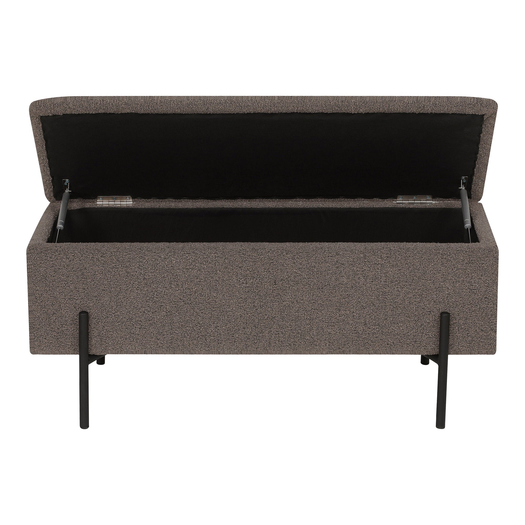 Watford Bench - Bench with storage, bouclé, brown 95x36,5x43 cm, HN1061