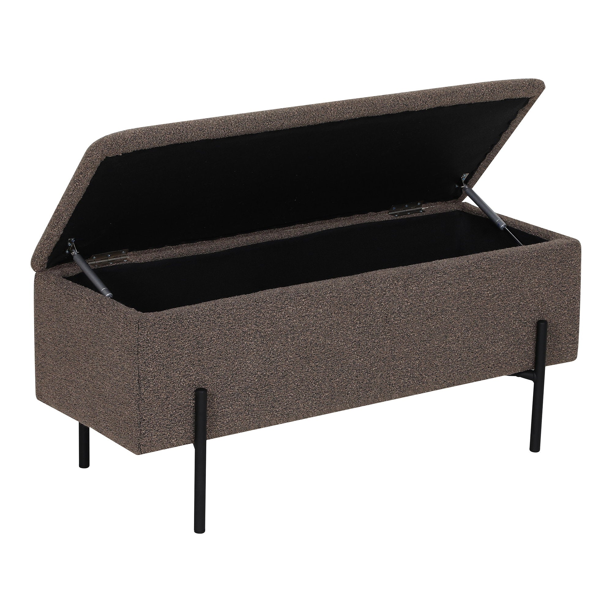 Watford Bench - Bench with storage, bouclé, brown 95x36,5x43 cm, HN1061