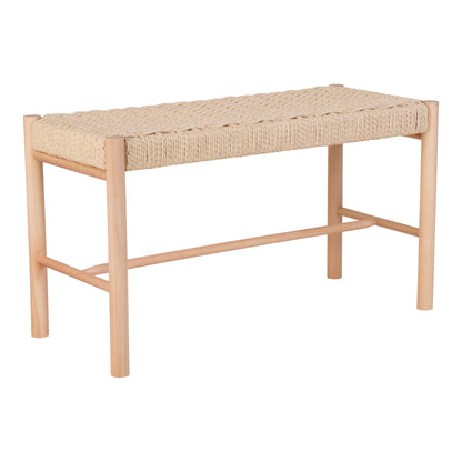 Zitbank Abano – populierenhout met vlechtwerk, naturel, 80x35x45 cm