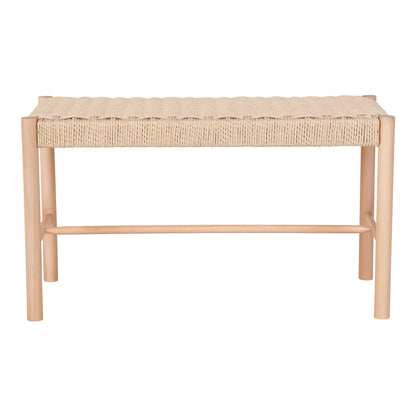 Zitbank Abano – populierenhout met vlechtwerk, naturel, 80x35x45 cm