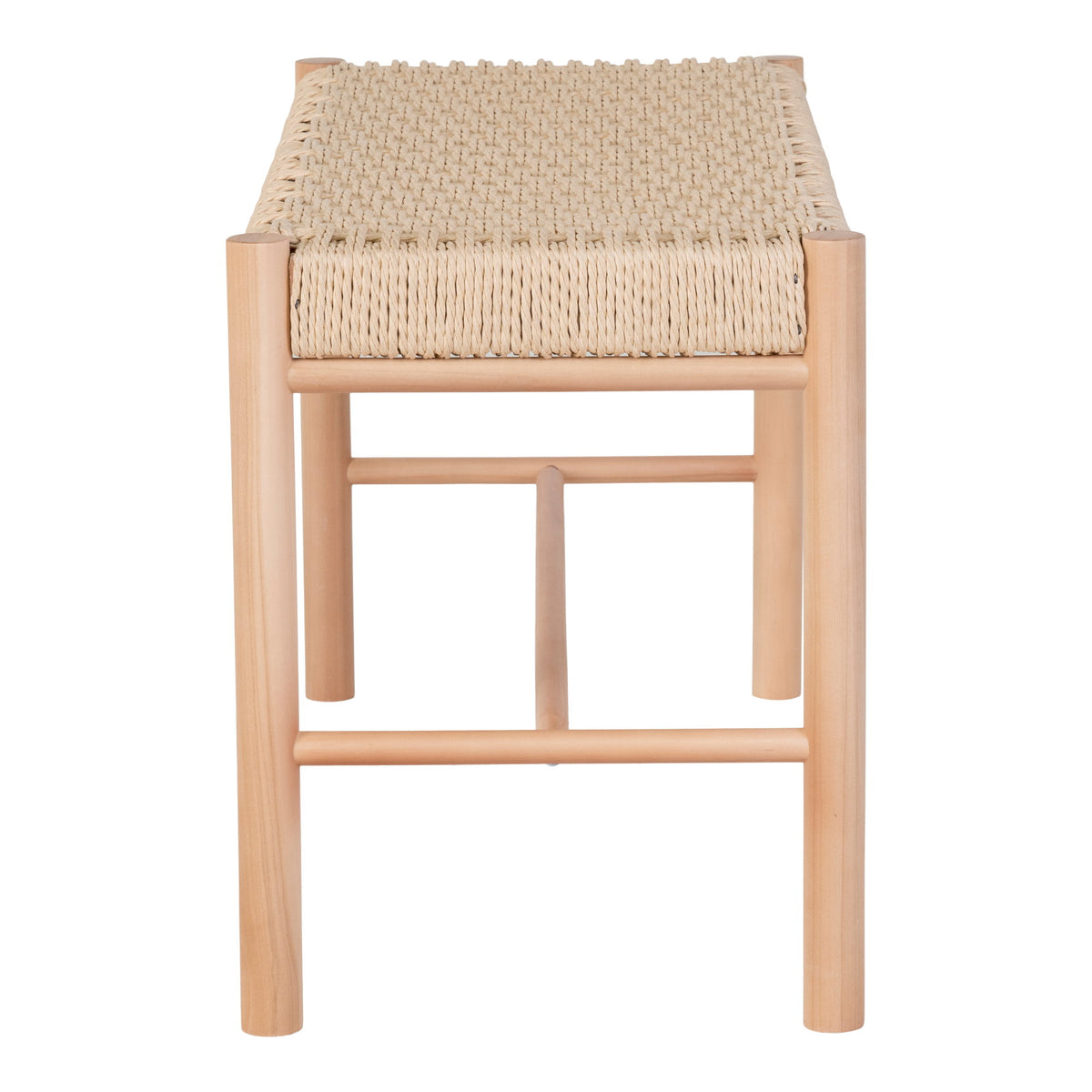 Zitbank Abano – populierenhout met vlechtwerk, naturel, 80x35x45 cm