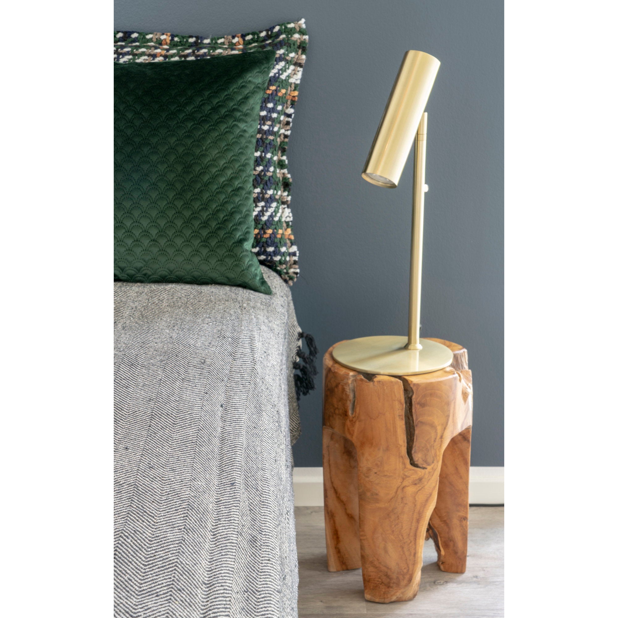 Rose Hocker - Hocker, Teak, Natur, 3 Beine ø26x40 cm