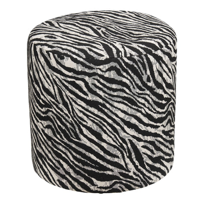 Kimberley Pouf - Sitzsack, Jacquard, schwarz/weiß ø40x40 cm, HN1096