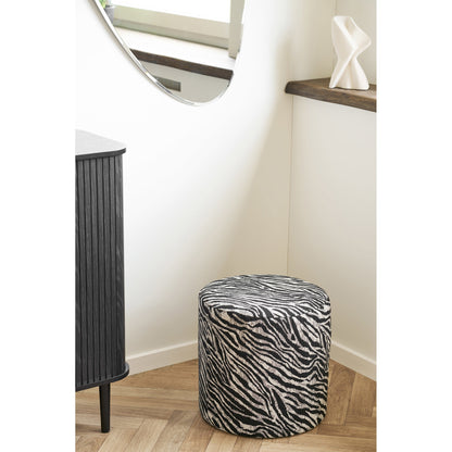 Kimberley Pouf - Sitzsack, Jacquard, schwarz/weiß ø40x40 cm, HN1096