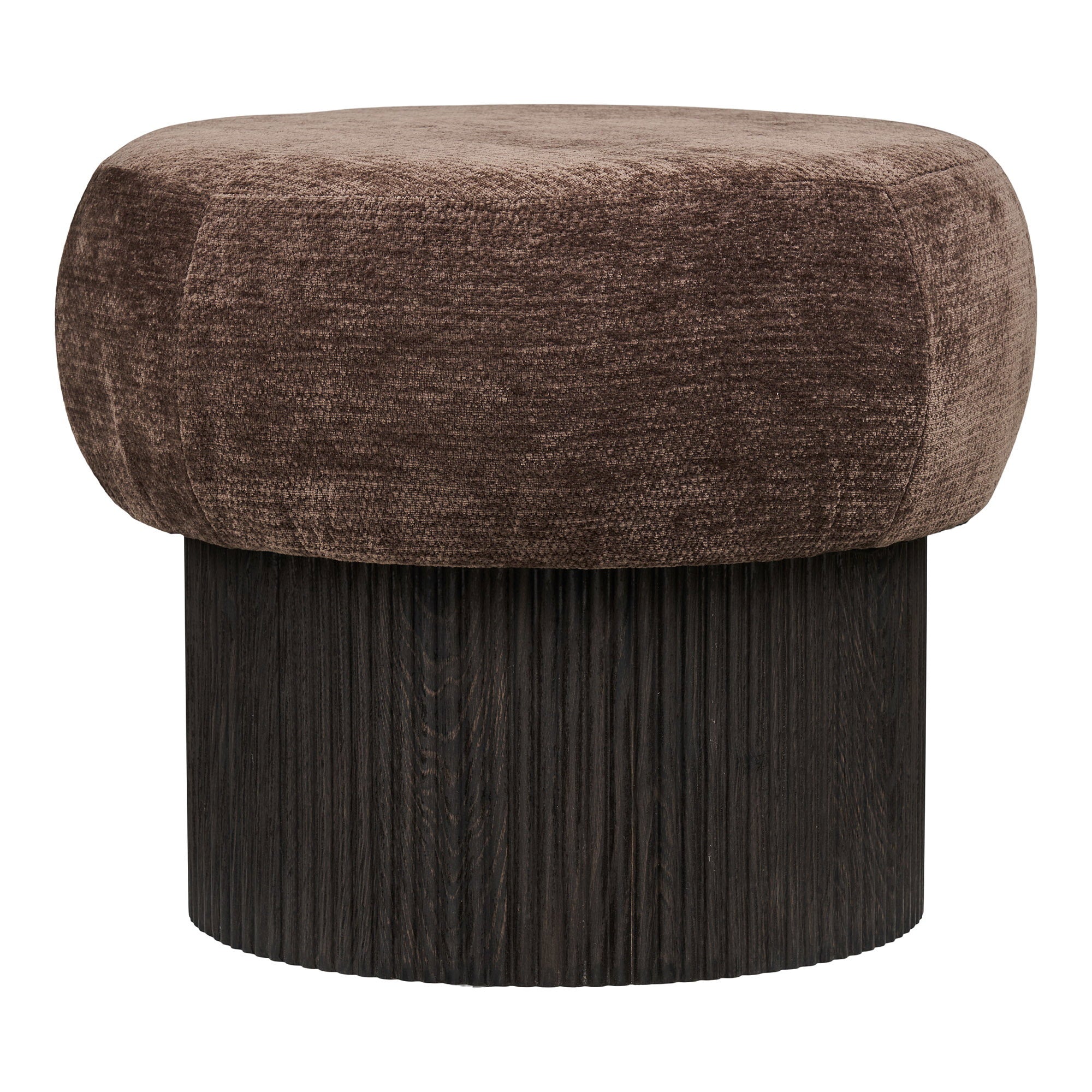 Christchurch Pouf - Pouf, Chenillebezug, dunkelbraun ø52x42 cm, HN1324