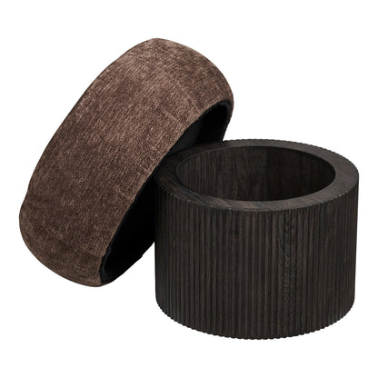 Christchurch Pouf - Pouf, Chenillebezug, dunkelbraun ø52x42 cm, HN1324