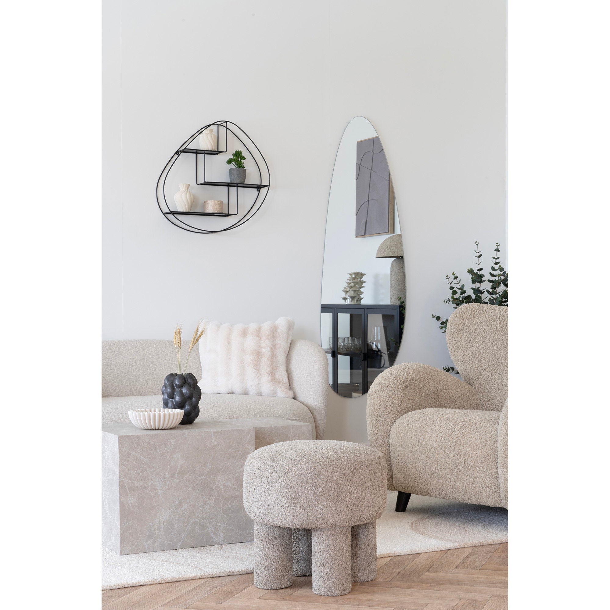 Canberra Pouf - Pouf, hellgrau ø43x43 cm, HN1258